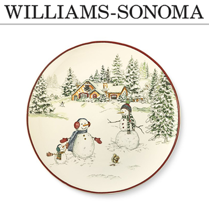 [해외][윌리엄 소노마] Snowman Round Platter